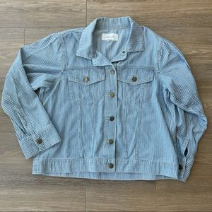 The great. Railroad stripe Trucker Jacket